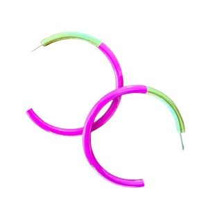 NIB: Hand painted Buffalo Horn Hoops